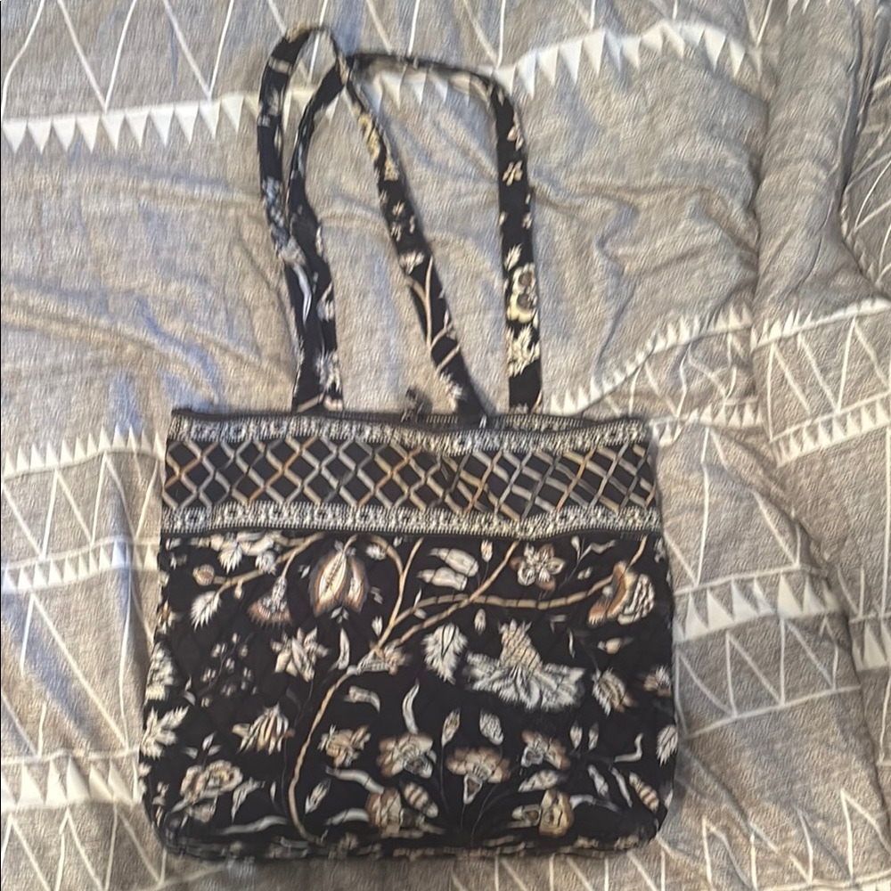 Vera Bradley Floral Black and Cream Tote Bag